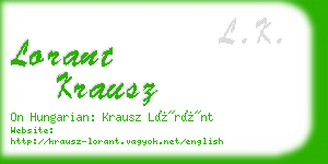 lorant krausz business card